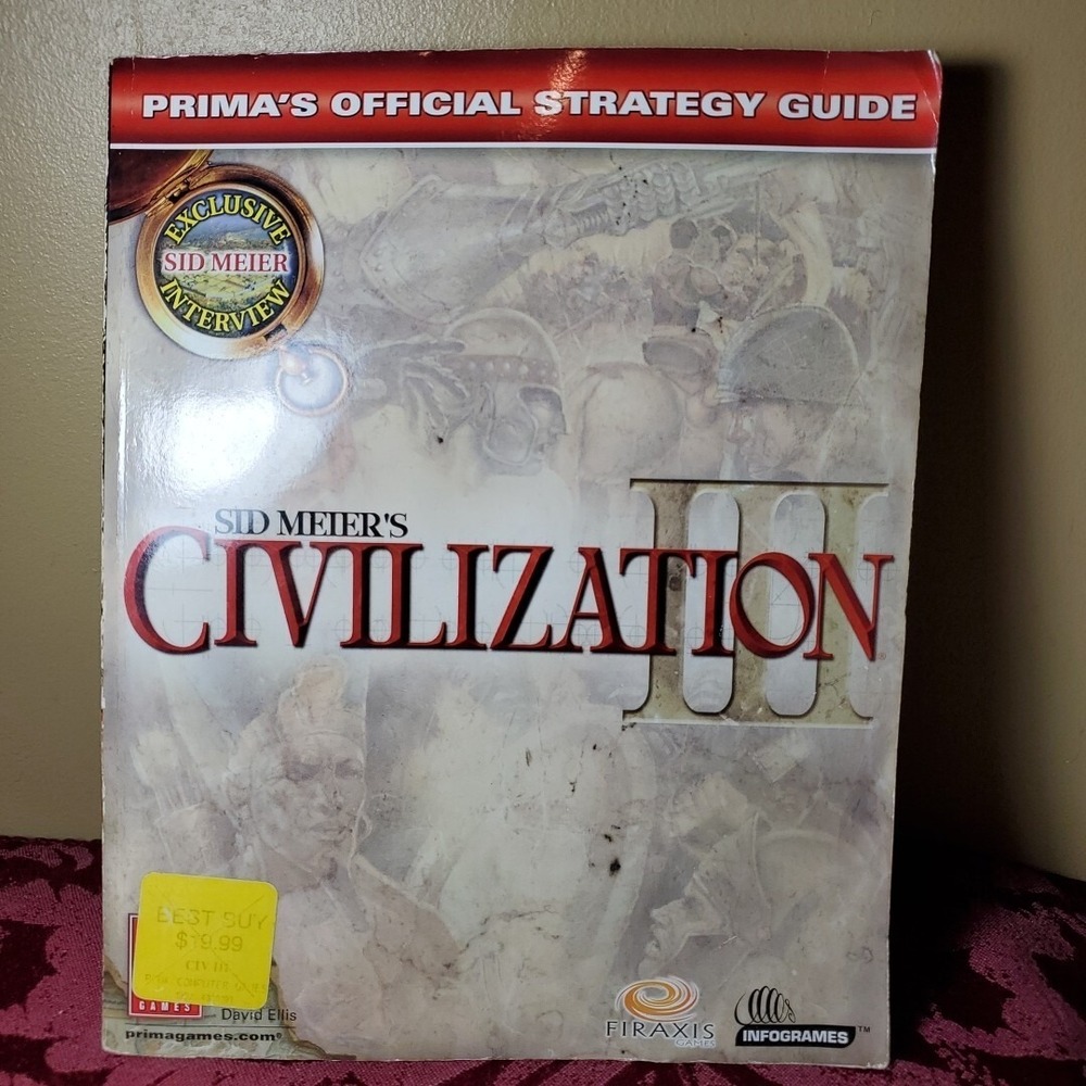 Prima OSG Civilization III PC Strategy‎ Guide Sid Meier Interview 2001 Vintage
